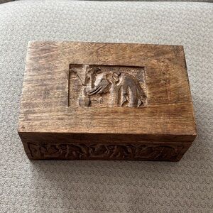 Cost Plus World Market Rustic Wooden Elephant Box